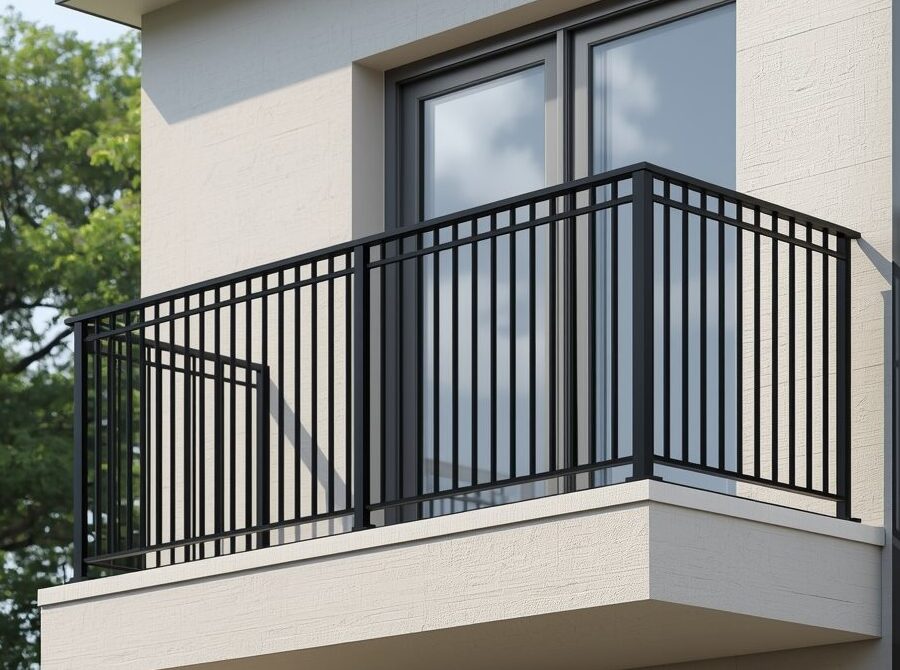 Moderna kovinska ograja za balkon